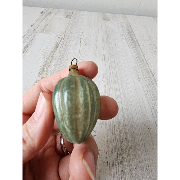 Antique glass ornament green german ? Xmas tree - Picture 7 of 8